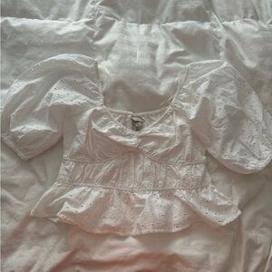 Universal Thread White Eyelet Top - L